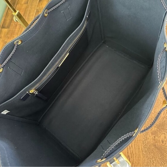 NWOT Tory Burch navy and Tan Patterned Tote - Picture 3 of 6